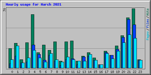 Hourly usage for March 2021